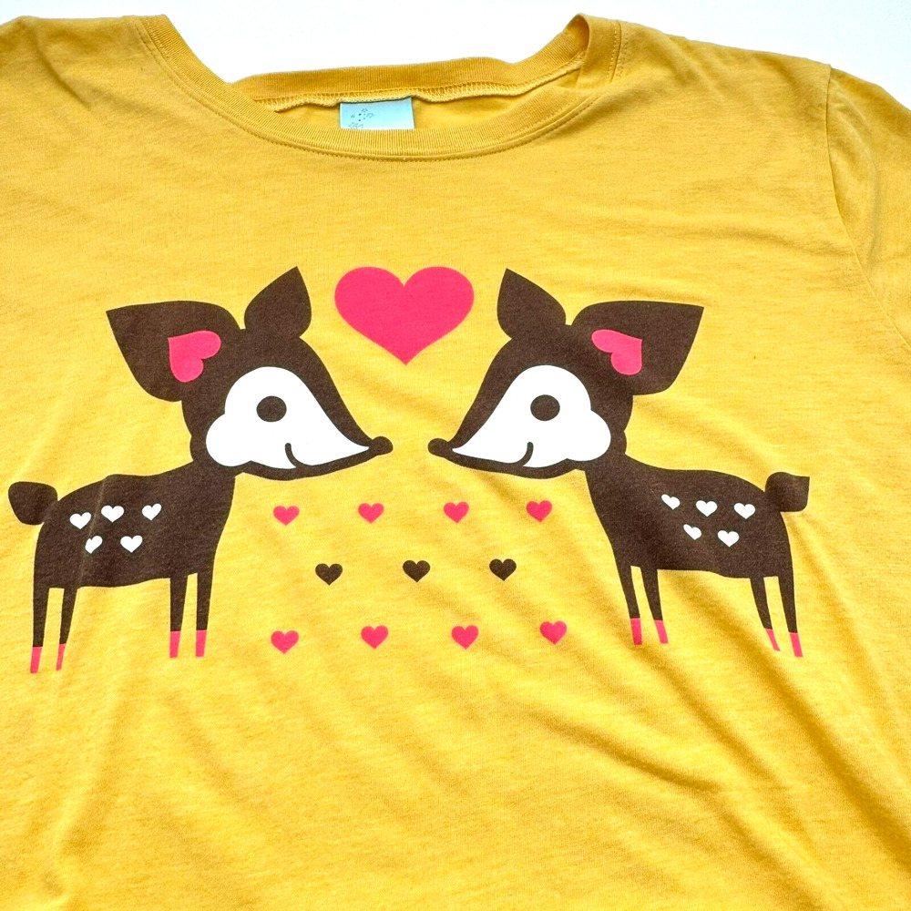 LOUNGEFLY Women's XL Vintage Yellow Deer Disney Bambi Faline Love Tee T-shirt‎